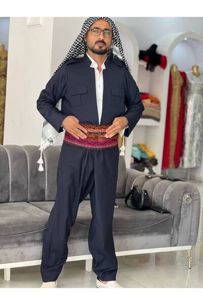 BAW COMPANY Ανδρικό Παραδοσιακό Φόρεμα με Μοτίβο Μποτάνι, Σετ Σαλβάρ, Παραδοσ...