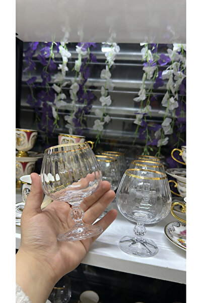 İmren Collection Gold yaldızlı kahve yanı & meşrubat bardak takımı 6’lı