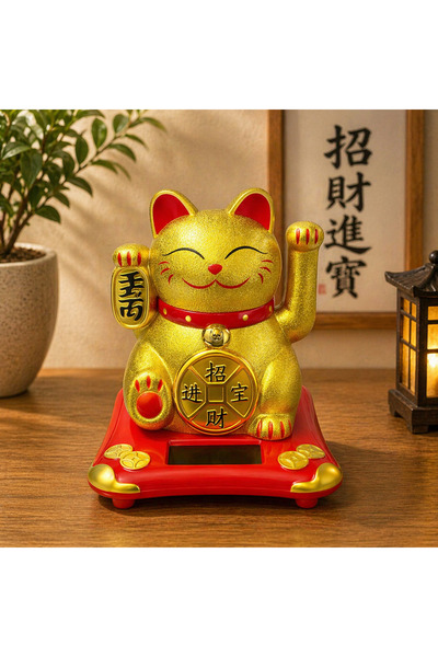 hediyeconcepti Solar Enerjili Şans Getiren Kedi Maneki Neko Dekoratif Biblo F...