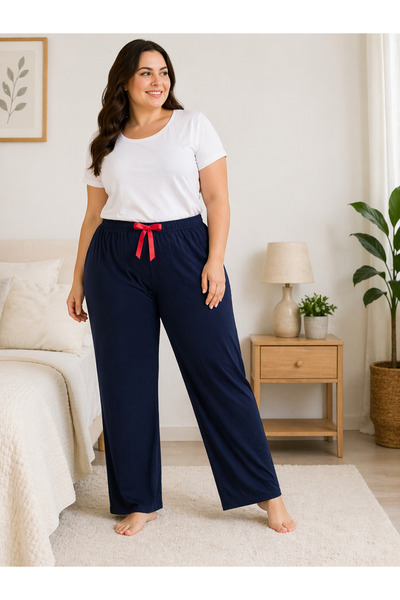 Melff Women's Bamboo Lycra Ring Viscose Oversize Pajama Bottoms