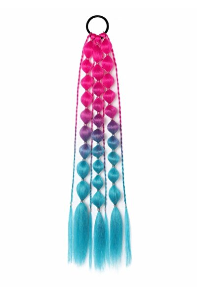 NİLZ Pembe ve Mor Bubble Saç Detaylı Lastik Toka
