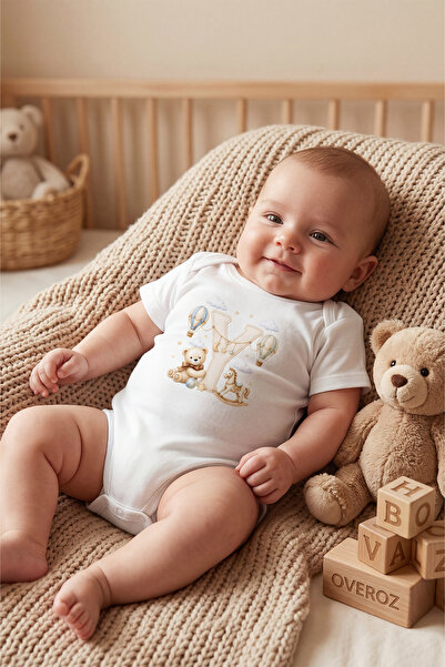 Overoz Y Harfi Baskılı Bebek Body İsimli Bebek Zıbın Harfli Hediyelik Bebek Body