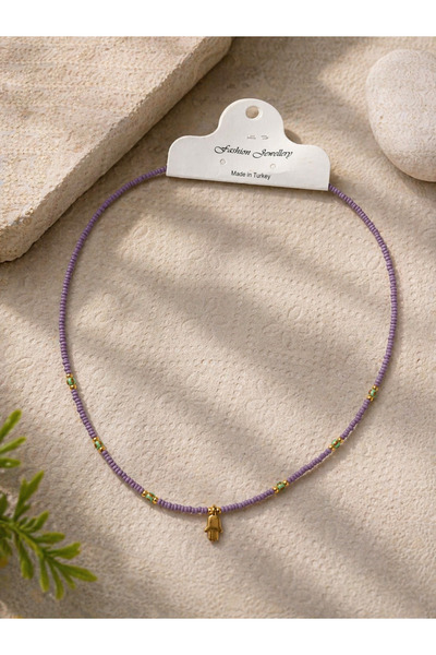 BERF JEWELLERY Lila Boncuk Kolye