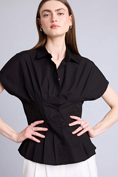 DeFacto Πουκάμισο με γιακά από ποπλίνα και κοντά μανίκια H8683AX26SM