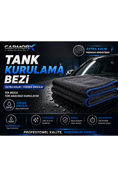 CARMORX Mikrofiber Araç Kurulama Bezi Ultra Kalın Tank Bez – Yüksek Emici Çiz...