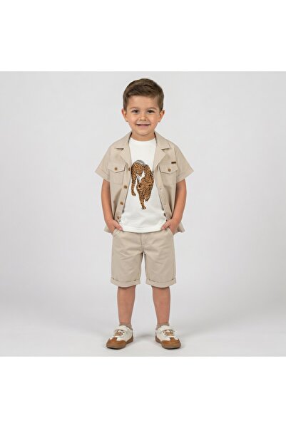 CUBBUX Αγορίστικο βαμβακερό καλοκαιρινό σετ 3 τεμαχίων με σορτς και μπλουζάκι