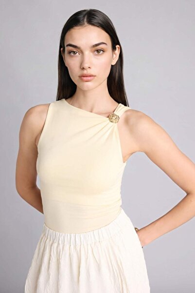 DeFacto Στενή εφαρμογή μπλούζα με λαιμόκοψη καγιάκ H6158AX26SM