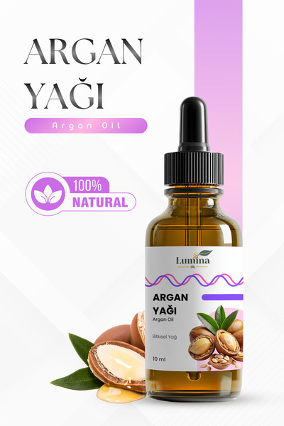LUMİNAOİL Argan Yağı 10 ml Soğuk Sıkım Saf ve Doğal, Çok Yönlü Kullanım (Arga...
