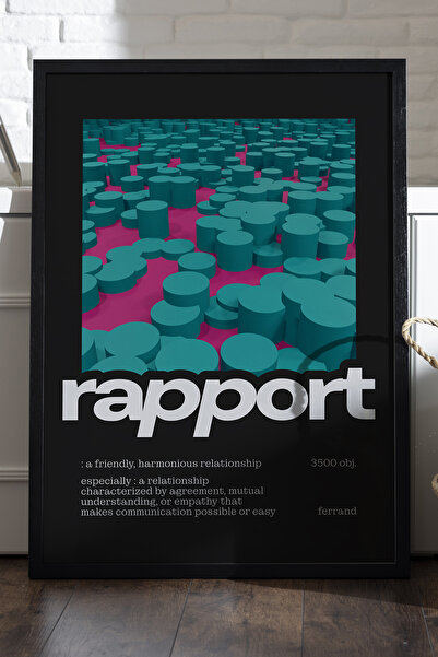 Duvarda Poster cu ramă din lemn negru Rapport, pictură decorativă de perete, ...