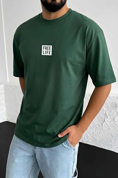 VACHT Men's Free Life Nefti Crew Neck Oversize Casual T-Shirt