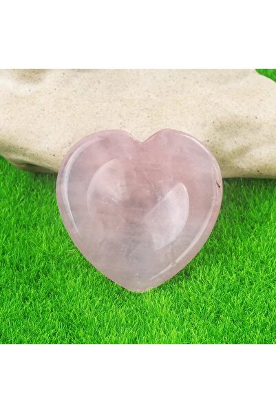 Choice10 Rose quartz 1pc 40mm Natural Crystal Heart Healing Worry Stone Ameth...