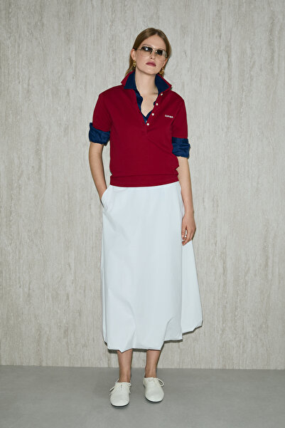 Lufian Anka Γυναικείο Μπλουζάκι Πόλο Κόκκινο