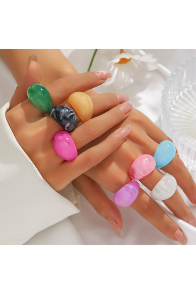 Choice4 Mix Size16-20mm 8Pieces A 8Pieces/set Fashion Colorful Glossy Transpa...