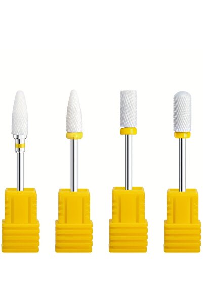 Choice مجموعة XF-4PCS من 4 قطع من رؤوس الحفر السيراميكية للأظافر، أداة للعناي...