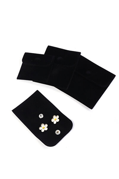 Choice5 7X7mm Black Velvet Jewelry Packaging Bag Soft Snap Button Pouch Gifts...