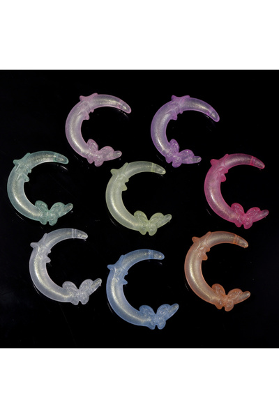 Choice8 Mixed 10pcs/lot Moon shaped Stars Butterfly Acrylic Beads Colorful Lu...