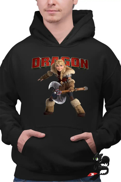 OEM Ανδρικό Φούτερ με Κουκούλα Αστρίντ Πολεμιστής Βίκινγκς Πώς να εκπαιδεύσετ...