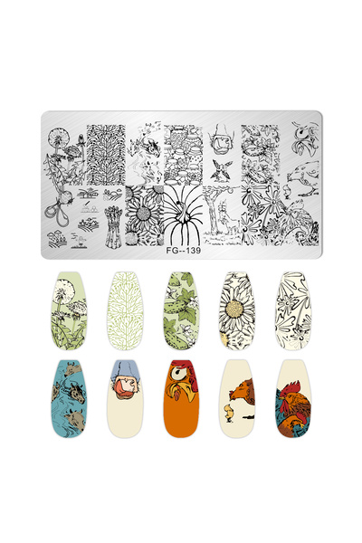 Choice15 FG-139 FRUIT LEMON TEMPLATES Flower Stripe Design Stamping Plate Str...