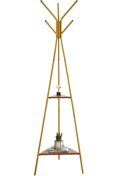 Arabest Metal Hall Tree Coat Rack,2 Storage Shelves,Industrial Style,Black,18...