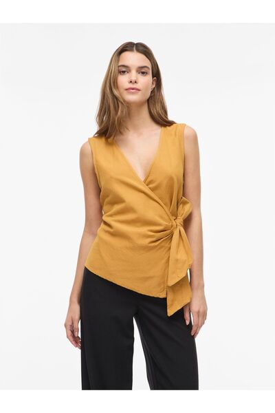 VILA Top VIPRISILLA V-Ausschnitt