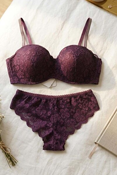 lamelif Σουτιέν Lotus με αποσπώμενη ζώνη και λειτουργία συγκράτησης, Μωβ