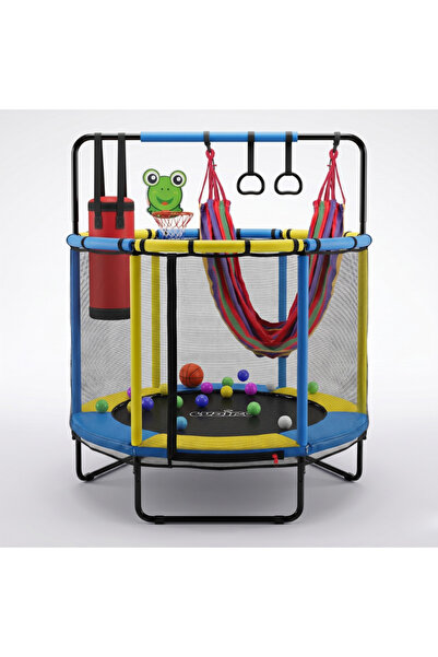 LUDIRO Trambulină pentru copii 8 în 1, Diametru 140 cm, Interior și exterior,...