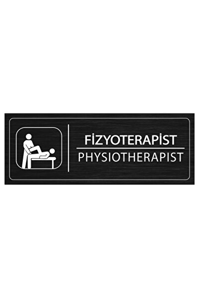 Mayeka Fizyoterapist İsimlik Siyah Metal Kapı İsimliği Levhası Yönlendirme Ta...