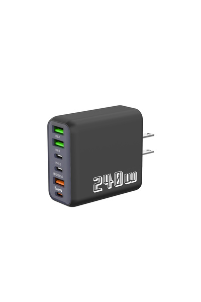 Choice5 US black 6 Ports USB C PD Charger 240W Quick Charge 3.0 Type C USB Ph...