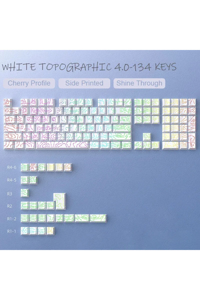 Choice7 أغطية مفاتيح 133White 2026 ذات تدرج لوني جانبي لامع، بتصميم Cherry، م...