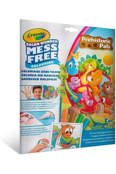 Crayola Folding Dinosaur Coloring Set | Mess-Free, 18 Pages, with 5 Markers, ...