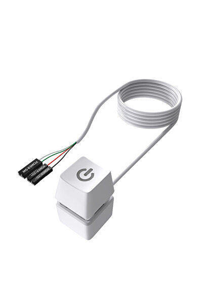Choice1 مفتاح سطح مكتب الكمبيوتر الأبيض بطول 1.8 متر مزود بأضواء LED زرقاء وز...