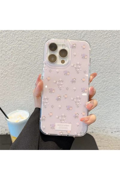 Choice8 iPhone17 A Fashion Retro Small Floral English Purple Phone Case for I...