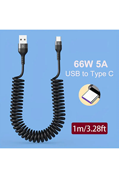 Choice7 كابل USB Type C أسود بطول 1 متر، 66 واط، 5 أمبير، شحن سريع، قابل للتم...