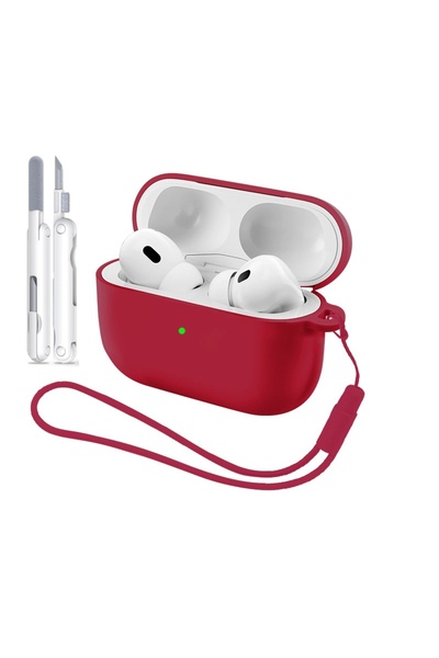 Choice6 غطاء حماية ناعم من السيليكون لسماعات AirPods Pro 3 باللون الأحمر النب...