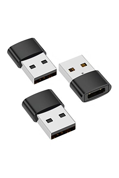 choice2 black3Pcs USB to USB-C Adapter, USB-C Female to USB Male Fast Chargin...