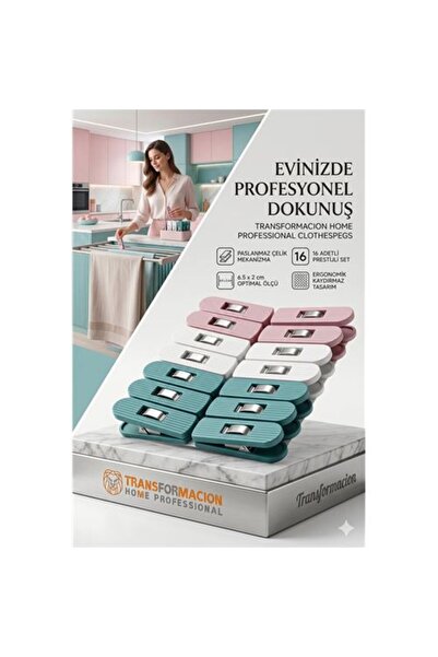 Marsilyan Επαγγελματικός Κρεμάστρας Ρούχων |   Σετ 16 τεμαχίων ατσάλινων μηχα...