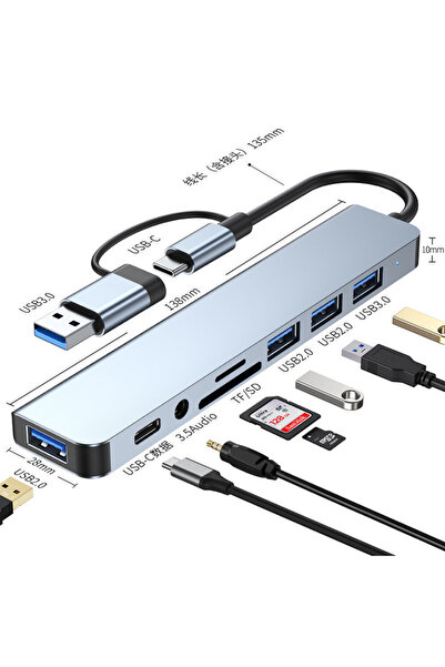 Choice1 محول USB C 8 في 1 عالي القيمة، محول تايب سي، محطة إرساء ثندربولت 3، م...