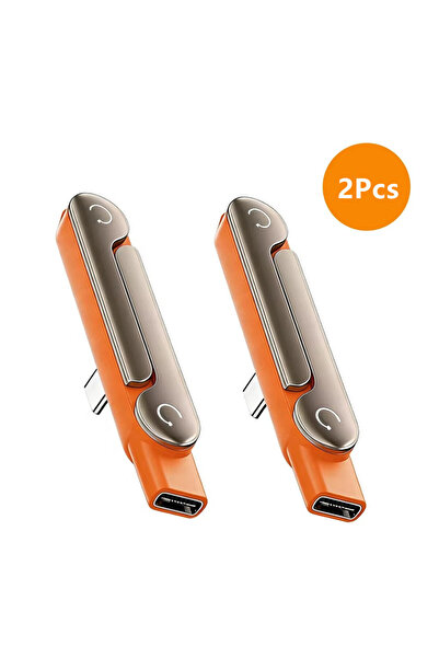 choice2 2PCS Orange 240W Fast Charging Mobile Phone Holder Type-C Male OTG Ad...