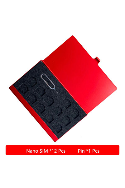 choice2 No 12 Nano slot Red Aluminum Storage Box Bag Holder For Nano SIM Card...