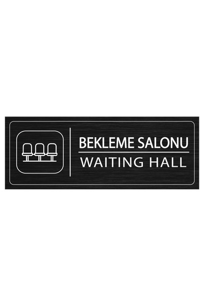 Mayeka Bekleme Salonu İsimlik Siyah Metal Kapı İsimliği Levhası Yönlendirme T...