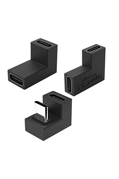 Choice محول USB-C أنثى إلى أنثى أسود (3 قطع)، مزود بتقنية مزامنة البيانات بسر...