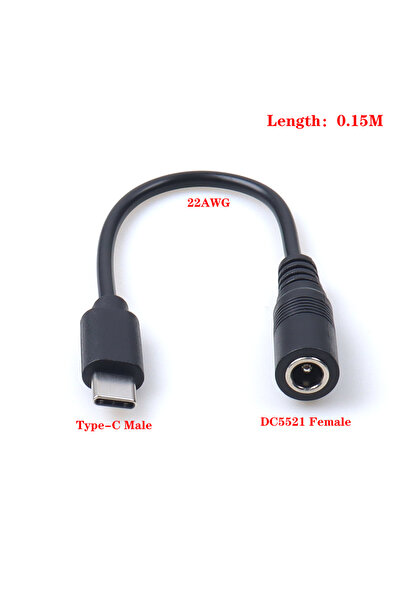Choice3 1pcs (22AWG) 【LANO】 DC Power Connector 5.5 X 2.1 Female to Type C Mal...