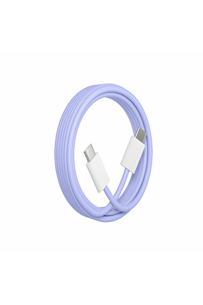 Choice1 كابل شحن سريع ونقل بيانات USB-C إلى Type-C بطول 2 متر باللون الأرجوان...