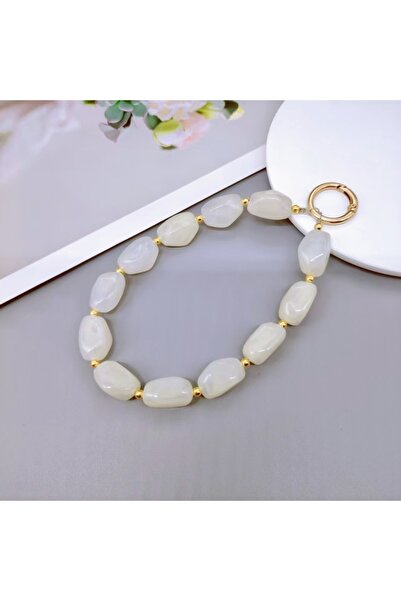 Choice3 Beige Dyeing color imitation stone phone chain keychain, new creative...