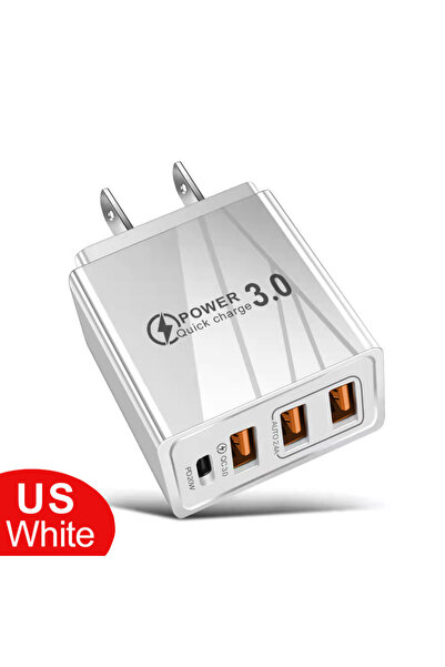 Choice US PLUG 48W USB Charger QC 3.0 Type C PD Fast Charge For iPhone 12 13 ...