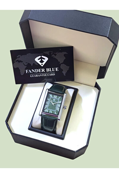 FANDER BLUE Modern Watch with Leather Strap and Transparent Dial with Modern ...
