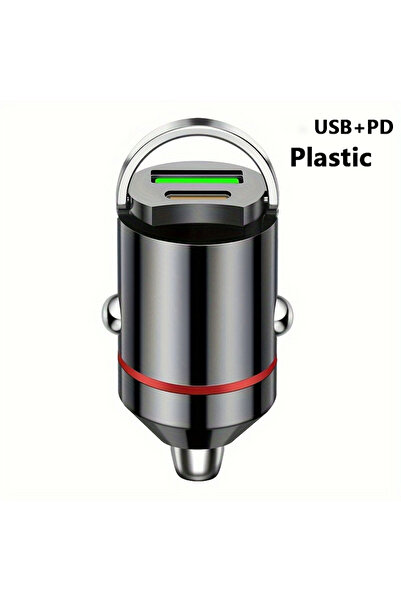 Choice شاحن سيارة USB PD أسود-أحمر بقوة 100 واط للشحن السريع لهواتف آيفون، شا...