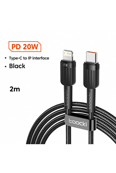 Choice4 كابل توكي 2 متر أسود من نوع USB C إلى iP لهواتف آيفون 14 و13 و12 برو ...
