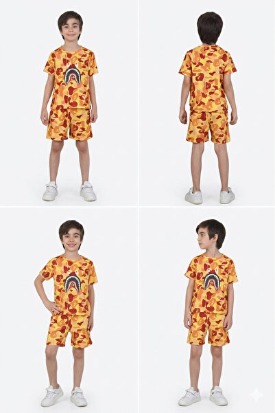Erzani Kids Bape Καλοκαιρινό σετ με σορτς για παιδιά με μοντέρνο σχέδιο καμου...