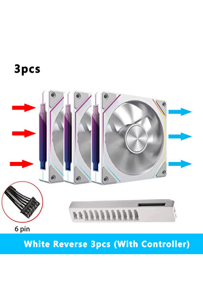Choice11 6Pin RGB Other White Reverse-3pcs Prism 5 PRO 120mm Fan 6pin RGB Pc ...